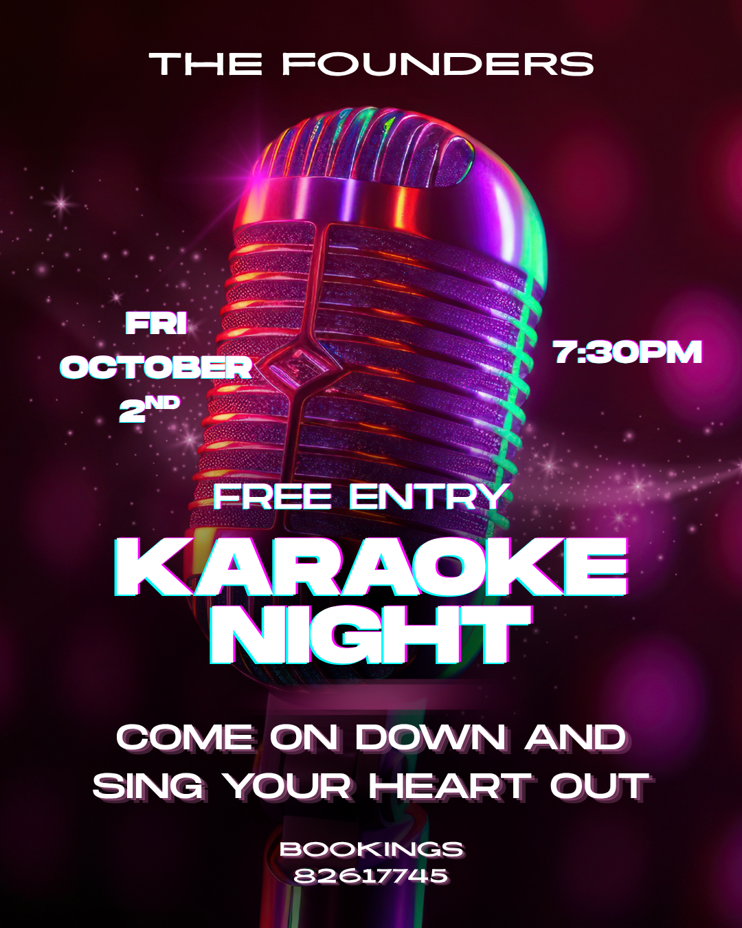 Free Entry Karaoke Night at The Founders 🎤✨